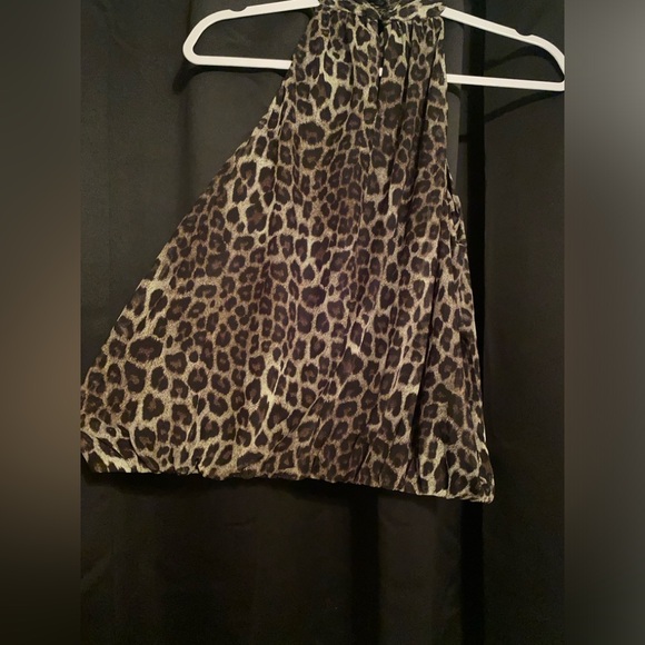 ENFOCUS STUDIO L stretch waist button neck cheetah top women’s lacey feel - Picture 9 of 15